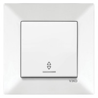 Переключатель одноклавишный проходной с подсветкой белый VIKO MERIDIAN 90970063